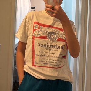 Budweiser Red and White Short Sleeve Tee—Urban Outfitters